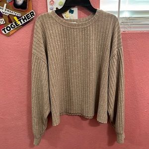 zara tan sweater